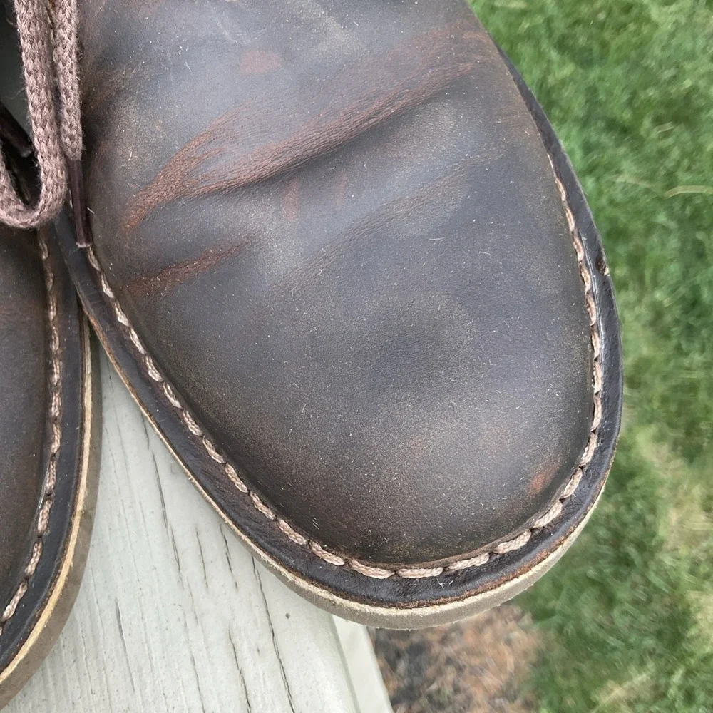 Clarks Chukka Bushacre Desert Boots 2 Eye 15770 Brown Leather Mens size 9-1/2 M